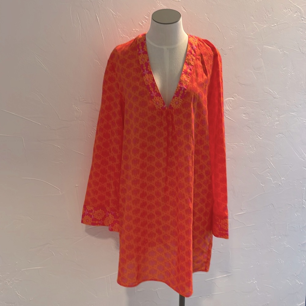Zara Block Print Beach Coverup New